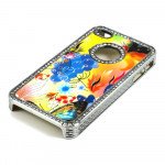 Wholesale iPhone 4 4S  Butterfly Crystal Diamond Chrome Case (Rainbow)